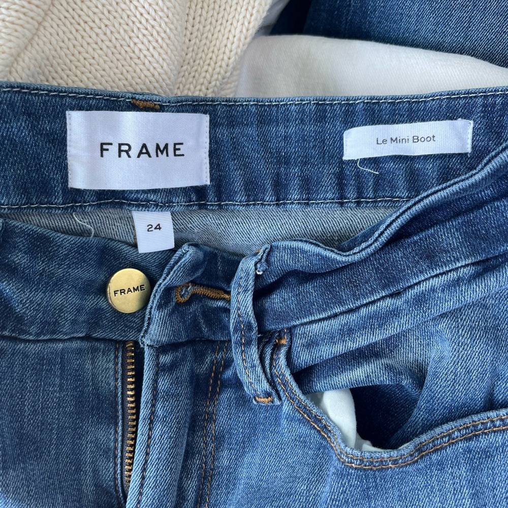 Frame Denim Le Mini Boot Medium Blue Bootcut Jeans